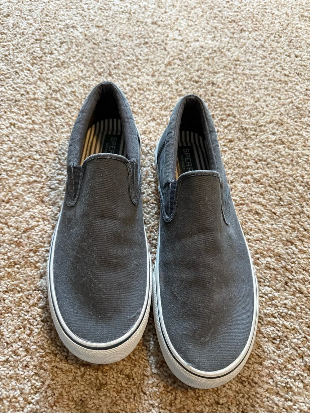 Sperry loafers. Gray. Good used condition. Men’s size 12